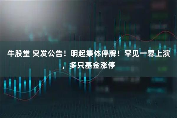 牛股堂 突发公告!明起集体停牌!罕见一幕上演,多只基金涨停